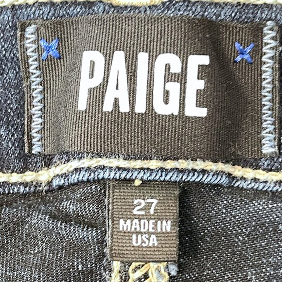 Paige Hoxton Ankle Jeans Womens Size 27 Stretch Mid Rise Denim Dark Wash Blue - Picture 6 of 12